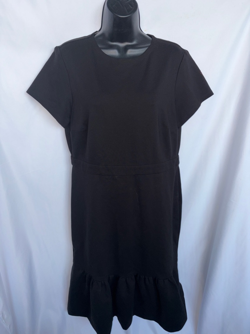 Chloé Kristyn Dress, short sleeve, bubble hem, black, L, 20” PTP, 40” L